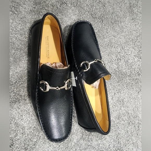 Saks Fifth Avenue Leather Bit Driving Loafers - Picture 5 of 6